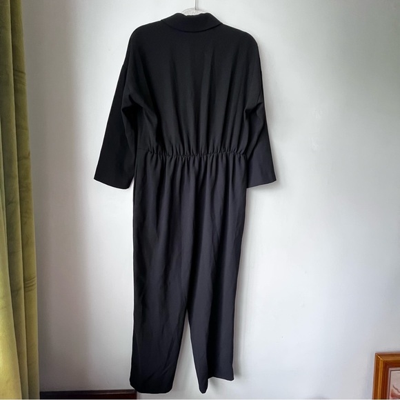 J.Crew 365 Black Gyro Wrap Front Suited Jumpsuit 10 - Picture 8 of 9